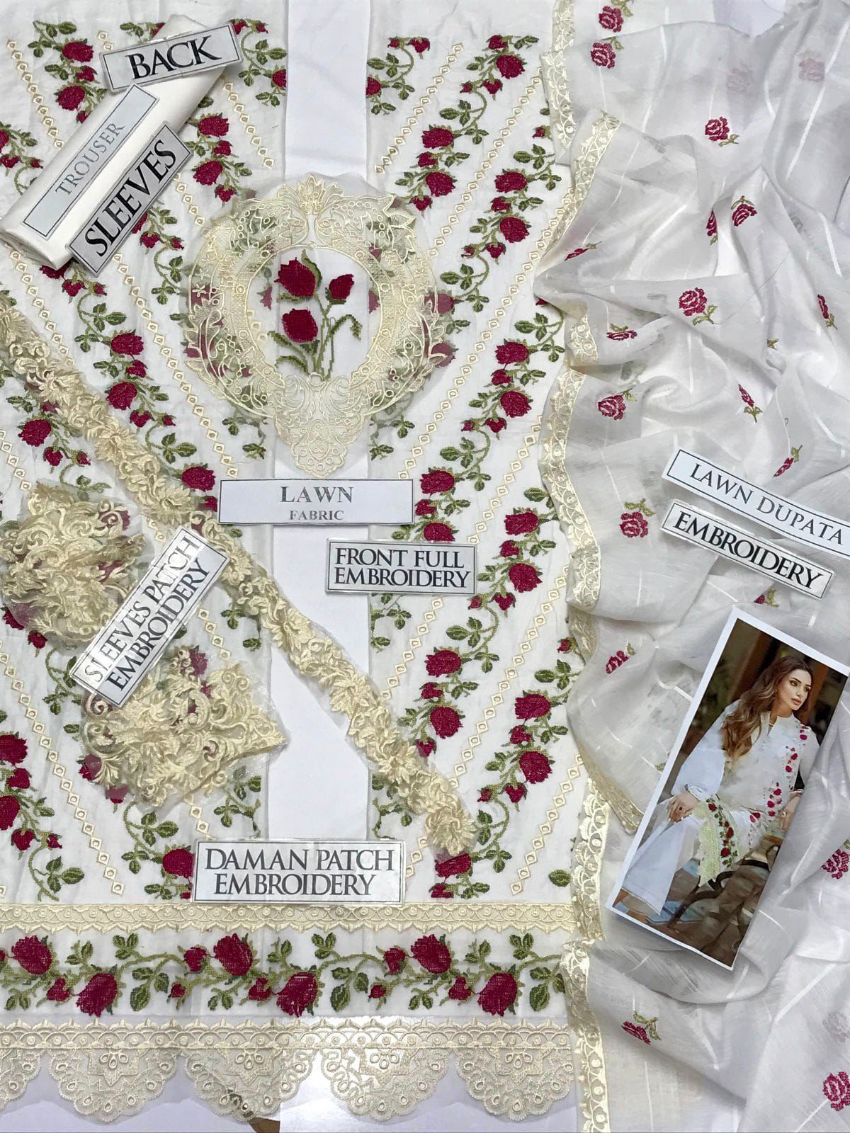 🌸 Saira Rizwan Premium Lawn 3-Piece Suit
