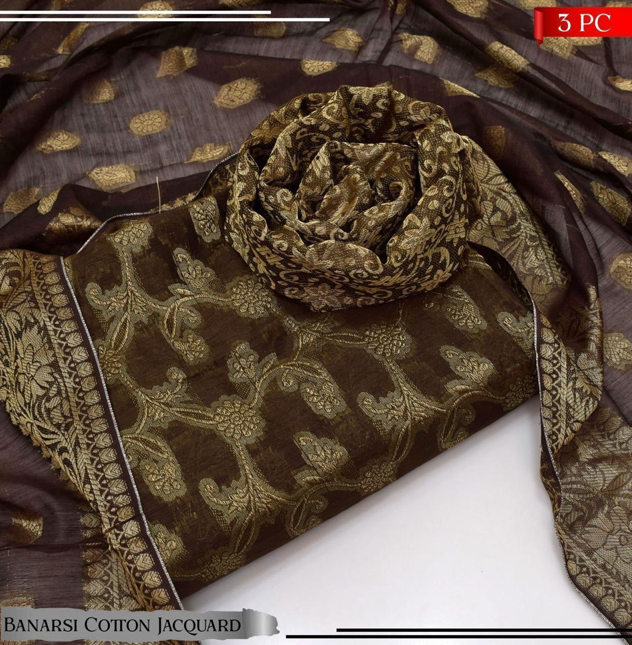 Cotton Banarsi Jacquard 3pc