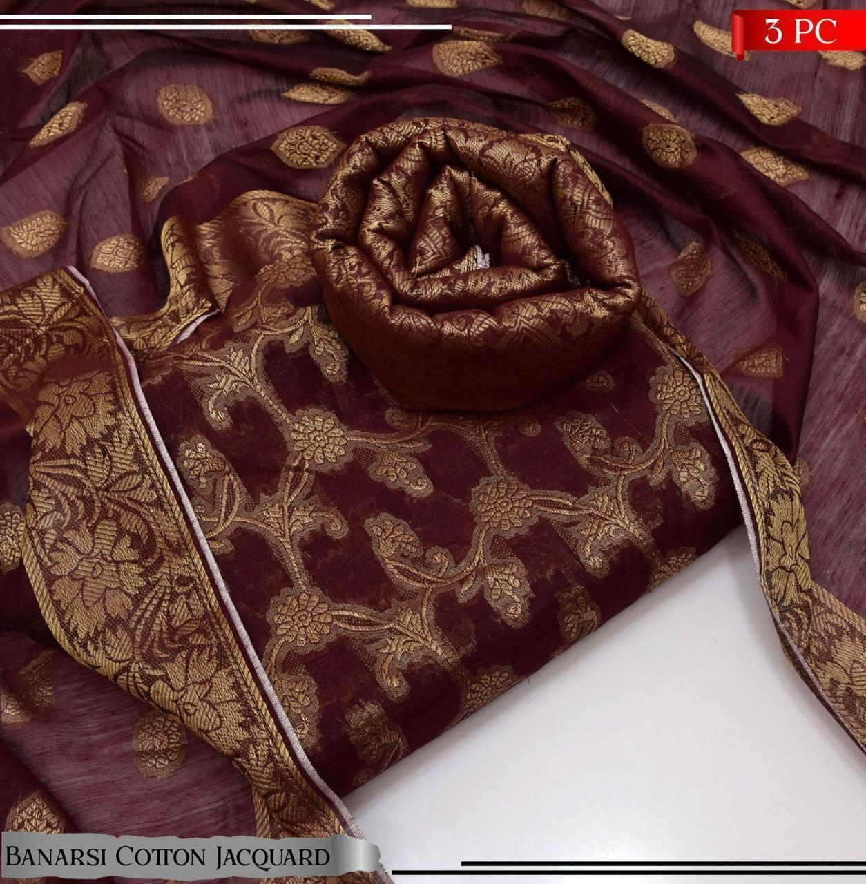 Cotton Banarsi Jacquard 3pc